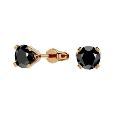 Diamond Stud Earrings | 1/2ct Black Diamond Stud Earrings In Yellow Gold | SuperJeweler