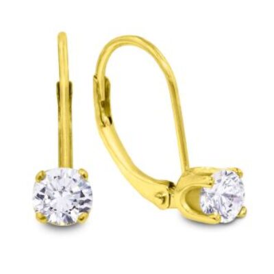 Diamond Drop Earrings | 1/2 Carat Diamond Drop Earrings in 14k Yellow Gold