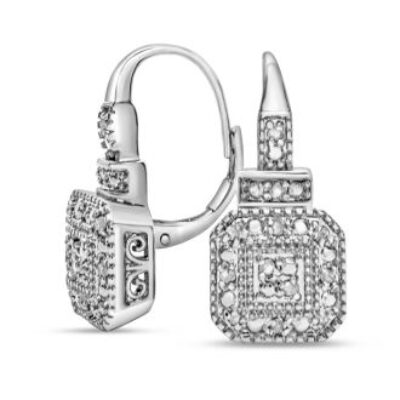 1/4 Carat Diamond Leverback Earrings, 3/4 Inch | SuperJeweler