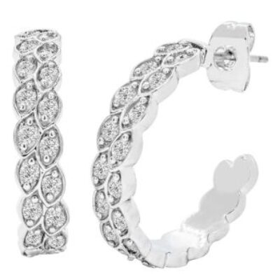 1/2 Carat Diamond Hoop Earrings, 1/2 Inch | SuperJeweler