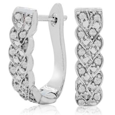 1/4 Carat Diamond Infinity Hoop Earrings, 1/2 Inch | SuperJeweler