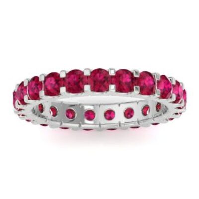 Ruby Eternity Ring | 1 Carat Ruby Eternity Ring Size 4.5