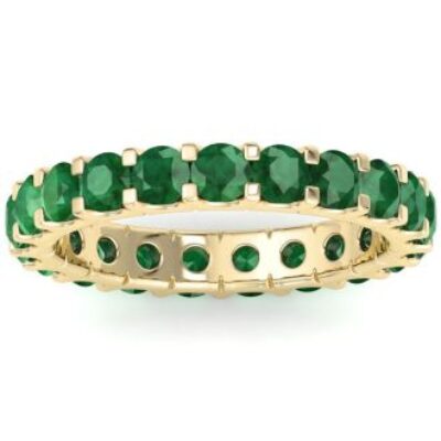 Emerald Eternity Ring | 2 Carat Emerald Eternity Ring Size 6.5