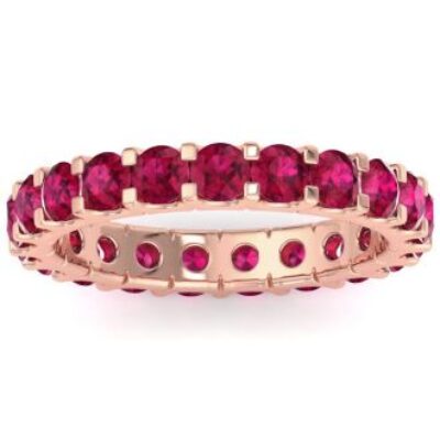 Ruby Eternity Ring | 2 Carat Ruby Eternity Ring Size 4