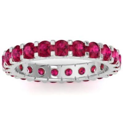 Ruby Eternity Ring | 2 Carat Ruby Eternity Ring Size 5