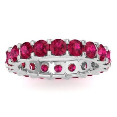 Ruby Eternity Ring | 3 Carat Ruby Eternity Ring Size 7.5