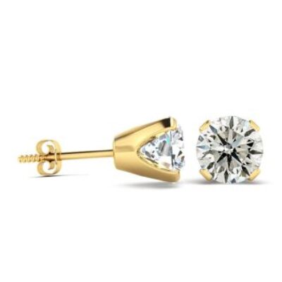 Diamond Stud Earrings | 2.50 Carat Diamond Stud Earrings In 14 Karat Yellow Gold | SuperJeweler