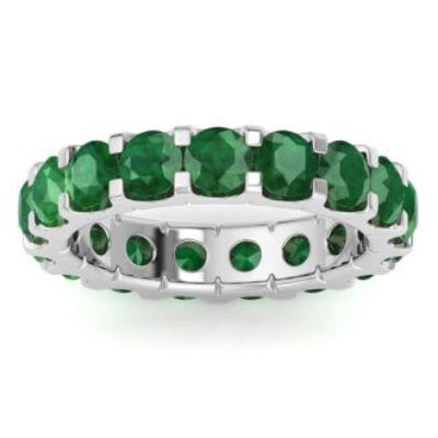 Emerald Eternity Ring | 4 Carat Emerald Eternity Ring Size 4.5