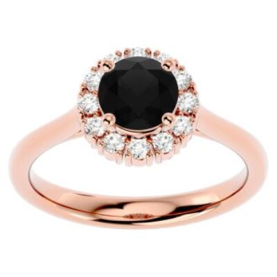 Black Diamond Rings | 1 1/3 Carat Halo Black Diamond Ring