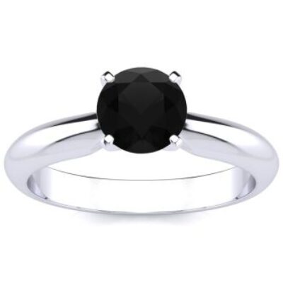 Black Diamond Rings | 1 Carat Black Diamond Solitaire Engagement Ring