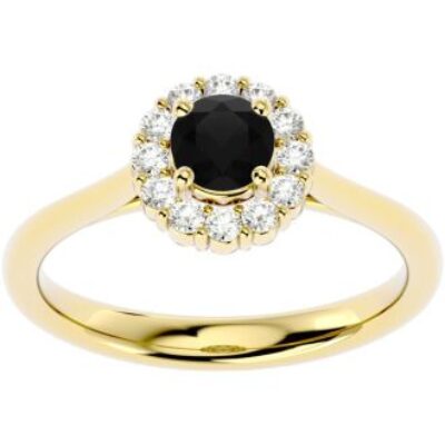 Black Diamond Rings | 3/4 Carat Halo Black Diamond Ring