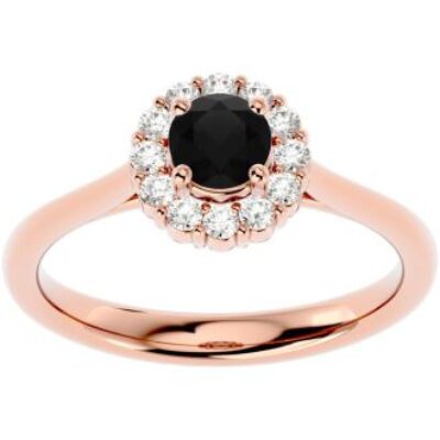 Black Diamond Rings | 3/4 Carat Halo Black Diamond Ring