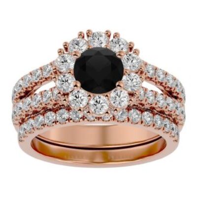 Black Diamond Rings | 2 1/2 Carat Black Diamond Bridal Set