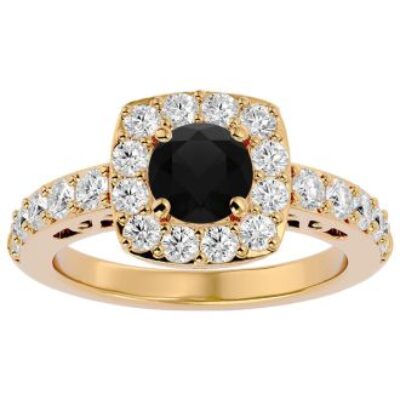 Black Diamond Rings | 2 1/2 Carat Black Diamond Halo Engagement Ring