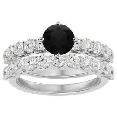 Black Diamond Rings | 2 1/2 Carat Black Diamond Bridal Set