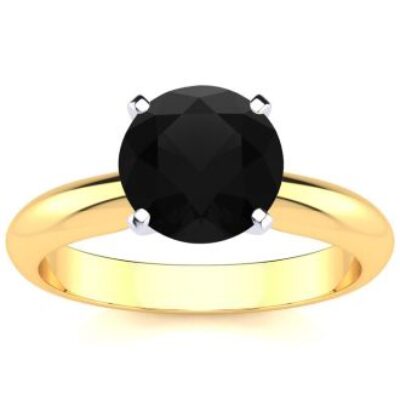 Black Diamond Rings | 2 Carat Black Diamond Solitaire Engagement Ring