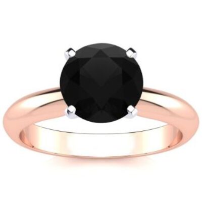 Black Diamond Rings | 2 Carat Black Diamond Solitaire Engagement Ring