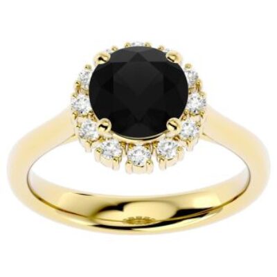 Black Diamond Rings | 2 1/3 Carat Halo Black Diamond Ring