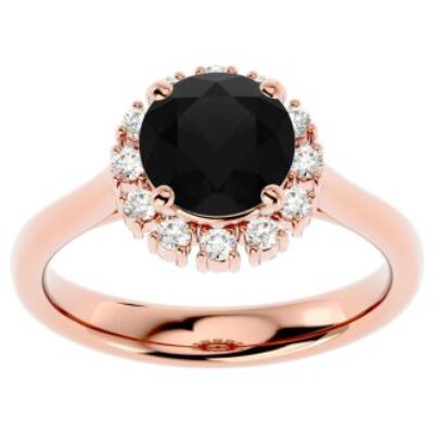 Black Diamond Rings | 2 1/3 Carat Halo Black Diamond Ring