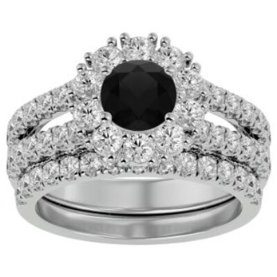 Black Diamond Rings | 4 1/2 Carat Black Diamond Bridal Set