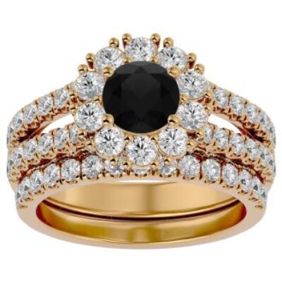 Black Diamond Rings | 4 1/2 Carat Black Diamond Bridal Set