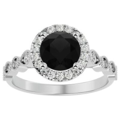 Black Diamond Rings | 1 3/4 Carat Diamond Engagement Ring In 14 Karat White Gold
