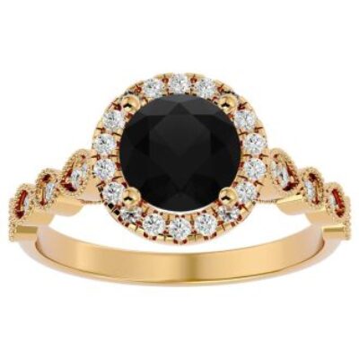 Black Diamond Rings | 1 3/4 Carat Diamond Engagement Ring In 14 Karat Yellow Gold