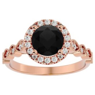 Black Diamond Rings | 1 3/4 Carat Diamond Engagement Ring In 14 Karat Rose Gold