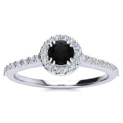 Black Diamond Rings | Halo Diamond Cheap Engagement Rings