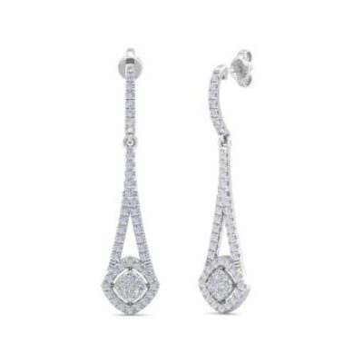 Diamond Drop Earrings | Diamond Chandelier Earrings In Gold