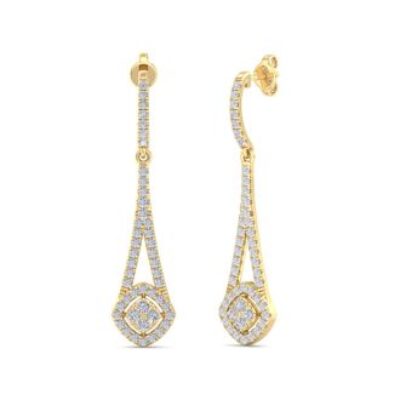 Diamond Drop Earrings | Diamond Chandelier Earrings In Gold