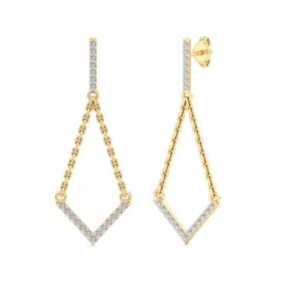 Diamond Drop Earrings | Diamond Chandelier Earrings In Gold