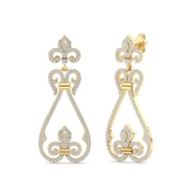 Diamond Drop Earrings | Diamond Chandelier Earrings In Gold