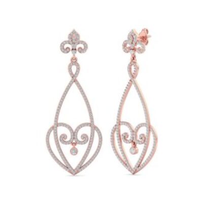 Diamond Drop Earrings | Diamond Chandelier Earrings In Gold