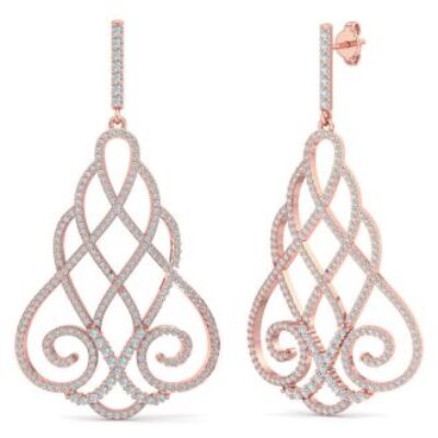 Diamond Drop Earrings | Diamond Chandelier Earrings In Gold