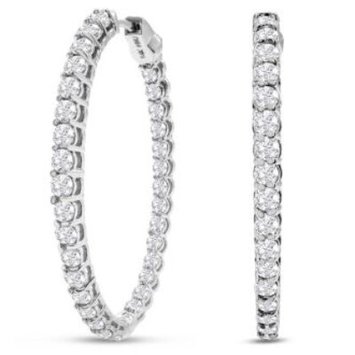 Diamond Hoop Earrings | 3 Carat Diamond Hoop Earrings