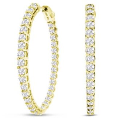 Diamond Hoop Earrings | 3 Carat Diamond Hoop Earrings