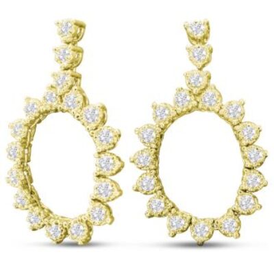 Diamond Drop Earrings | Diamond Chandelier Earrings In Gold