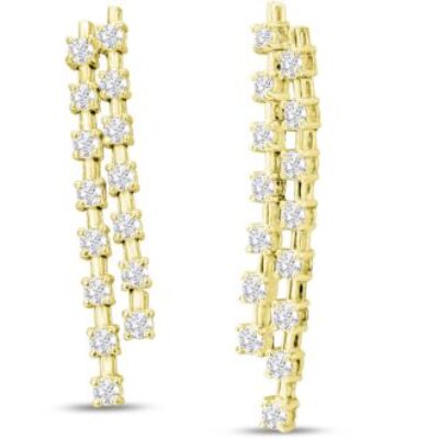 Diamond Drop Earrings | Diamond Chandelier Earrings In Gold