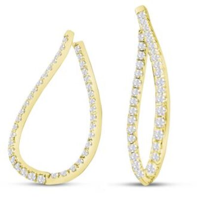 Diamond Hoop Earrings | Diamond Chandelier Earrings In Gold