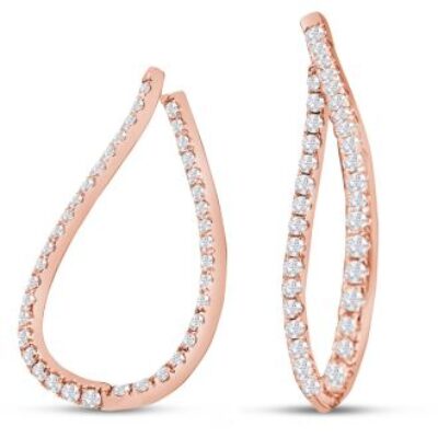 Diamond Hoop Earrings | Diamond Chandelier Earrings In Gold