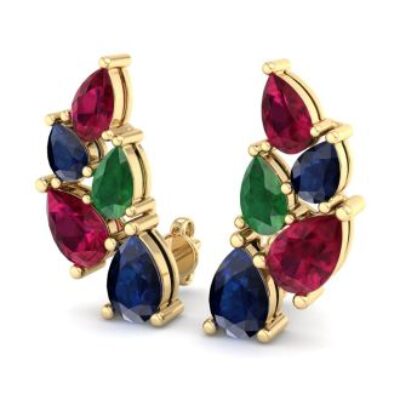 Diamond Ear Climbers | Gemstone Earrings