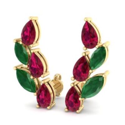 Diamond Ear Climbers | Gemstone Earrings