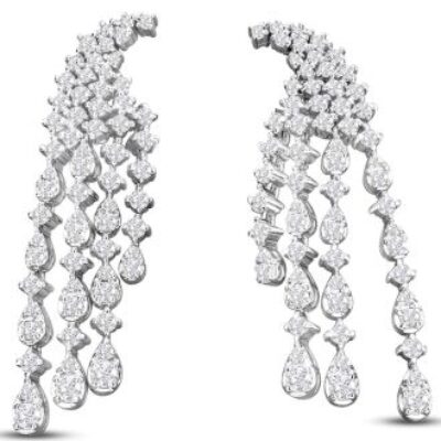 Diamond Drop Earrings | Diamond Chandelier Earrings In Gold