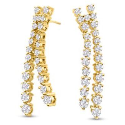 Diamond Drop Earrings | Diamond Chandelier Earrings In Gold