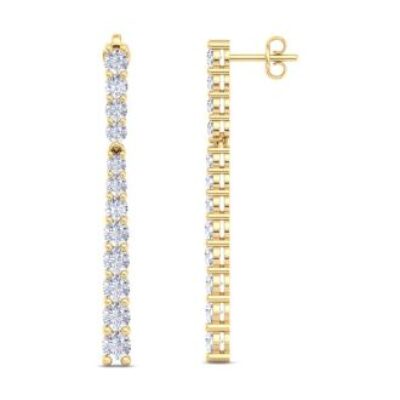 Diamond Bar Earrings | Diamond Bar Earrings In Gold