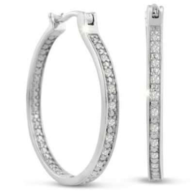 1/4ct Diamond Hoop Earrings | SuperJeweler.com