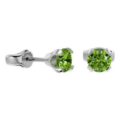 Peridot Earrings | August Birthstone | .50ct Peridot Stud Earrings in 14k White Gold Filled | SuperJeweler