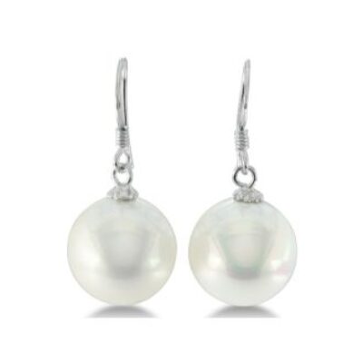 Pearl Drop Earrings | Pearl Drop Earrings With 12MM Shell Pearls In Sterling Silver