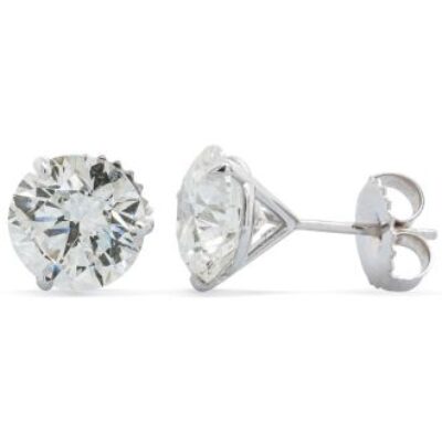 Diamond Stud Earrings | 4 Carat Diamond Martini Stud Earrings In 14 Karat White Gold | SuperJeweler